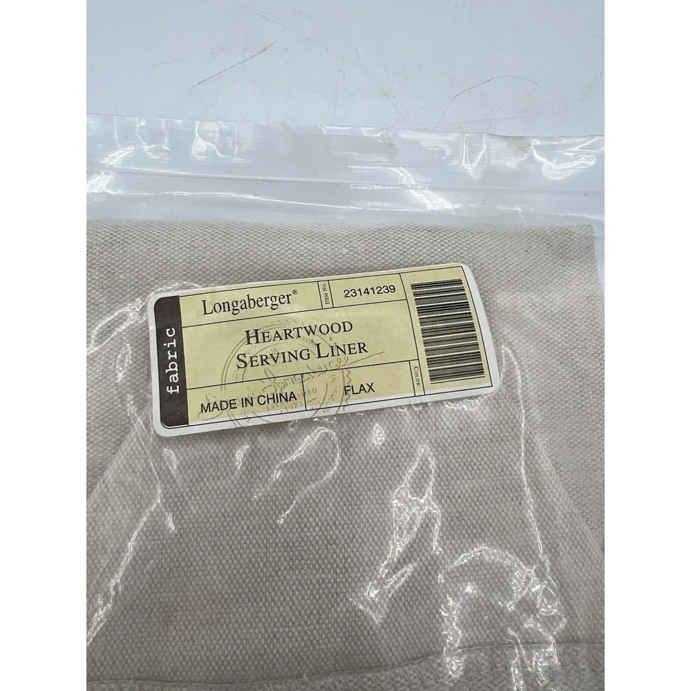 Longaberger  Flax‎ LINER for Collector's Club Heartwood Serving #23141239 - NIB